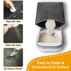 USHARP Dual-layer Litter Mat traps litter and guards floors.