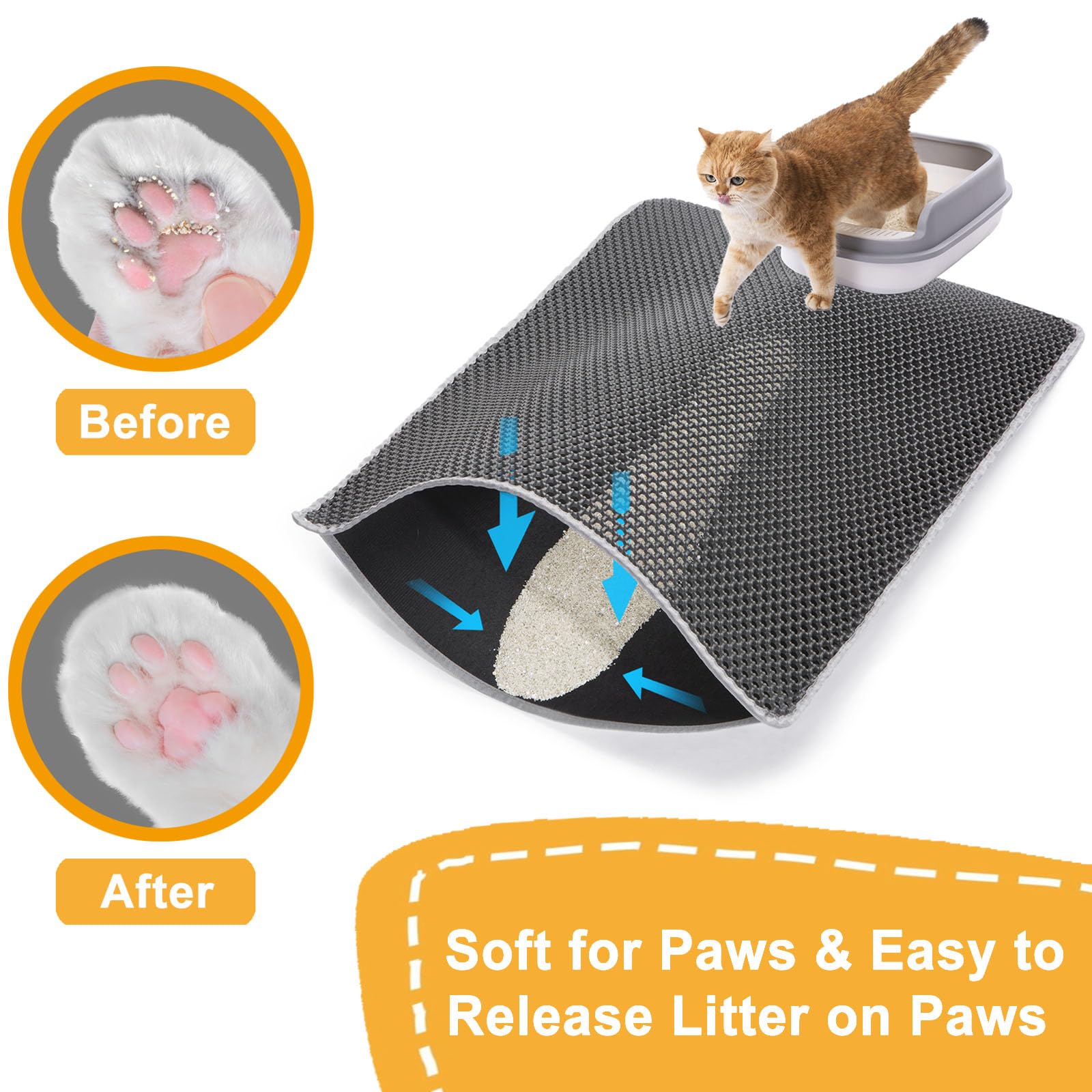 USHARP Odorless EVA material with paw-friendly surface for pets.