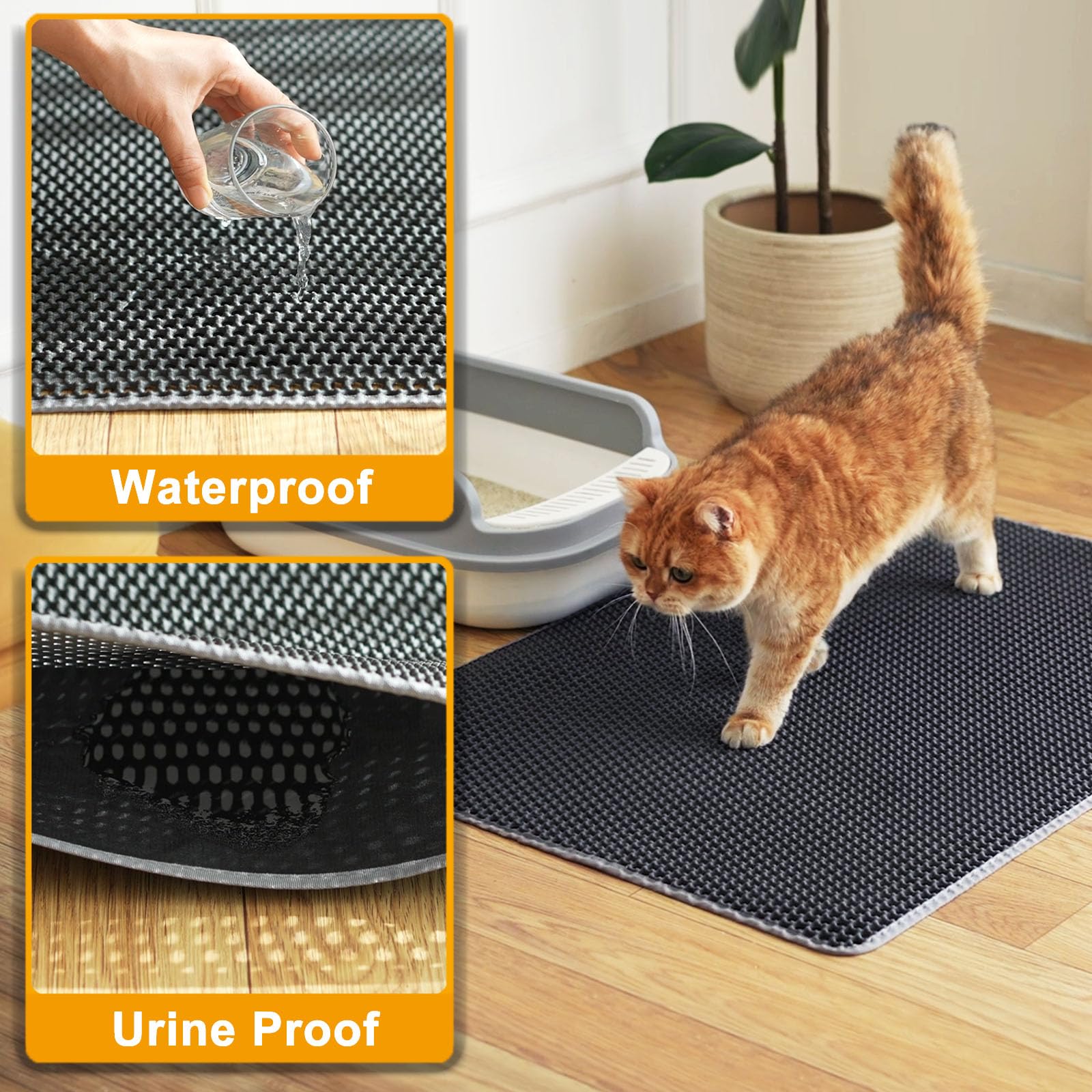 USHARP Waterproof bottom layer protects carpets from urine.