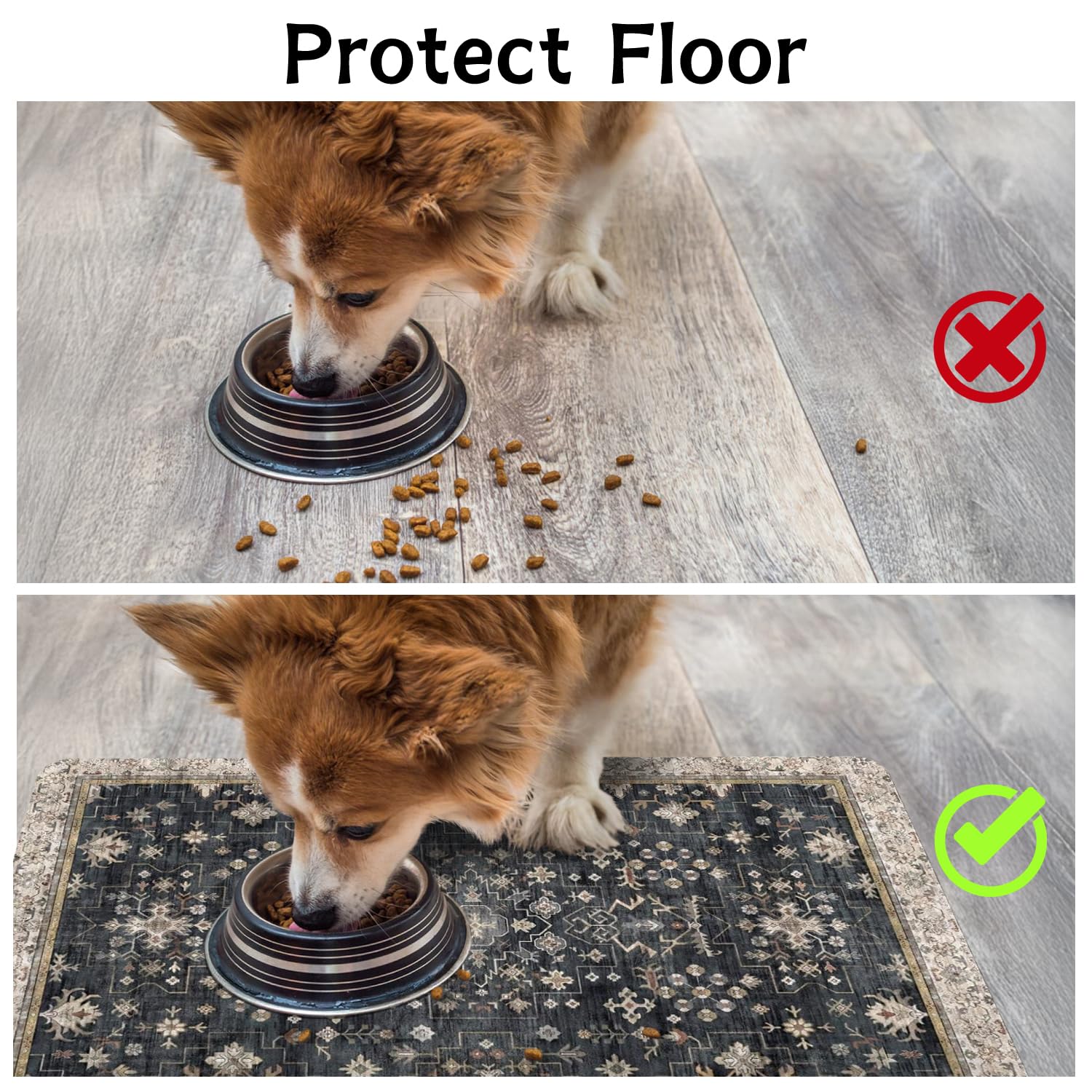 Usnfhcaw pet food mat is easy-clean for quick maintenance.