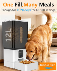 UTCG large breed feeder dispensing kibble demonstrates smooth portioning
