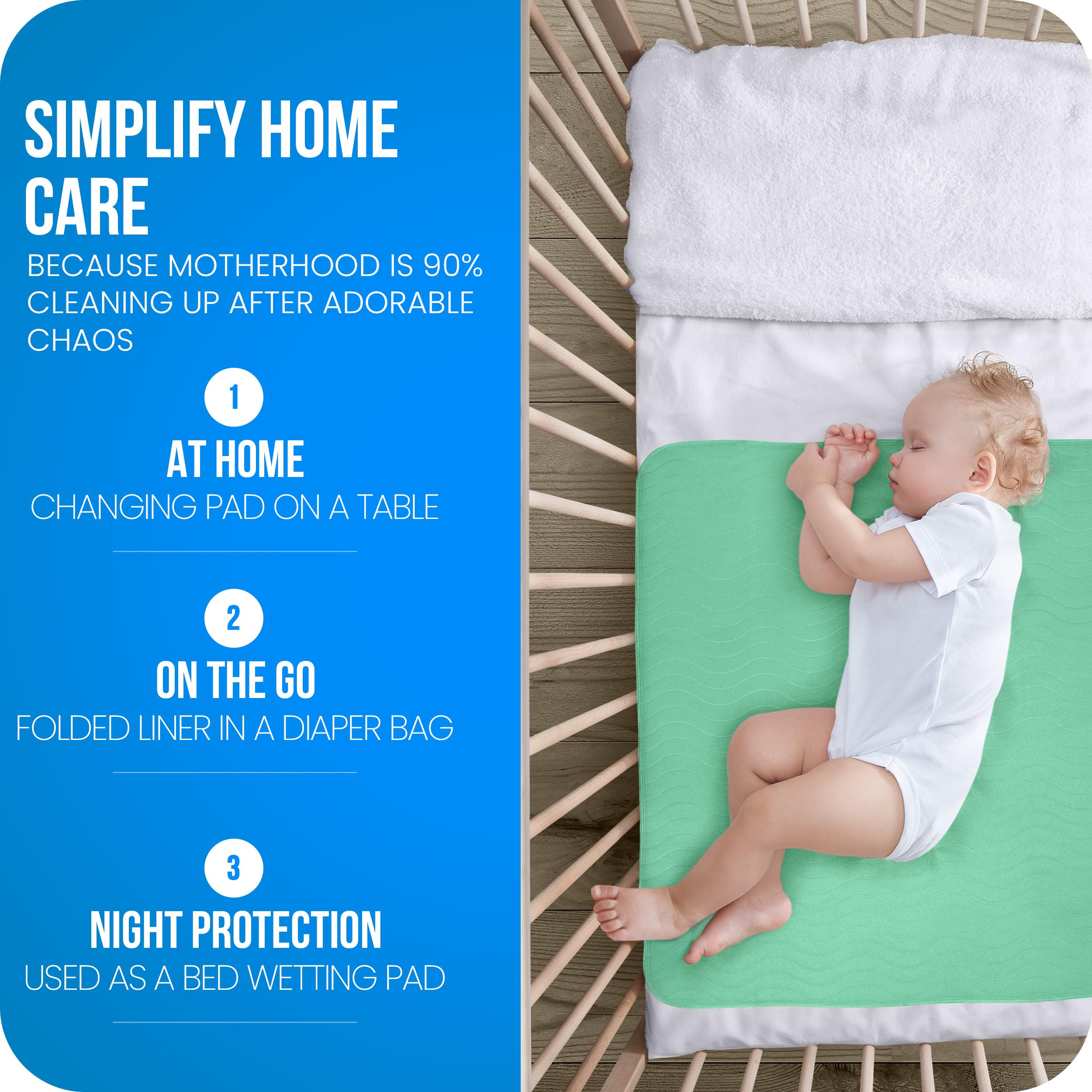 Utopia Bedding bed pad for kids and adults supports stress-free cleanup after accidents.
