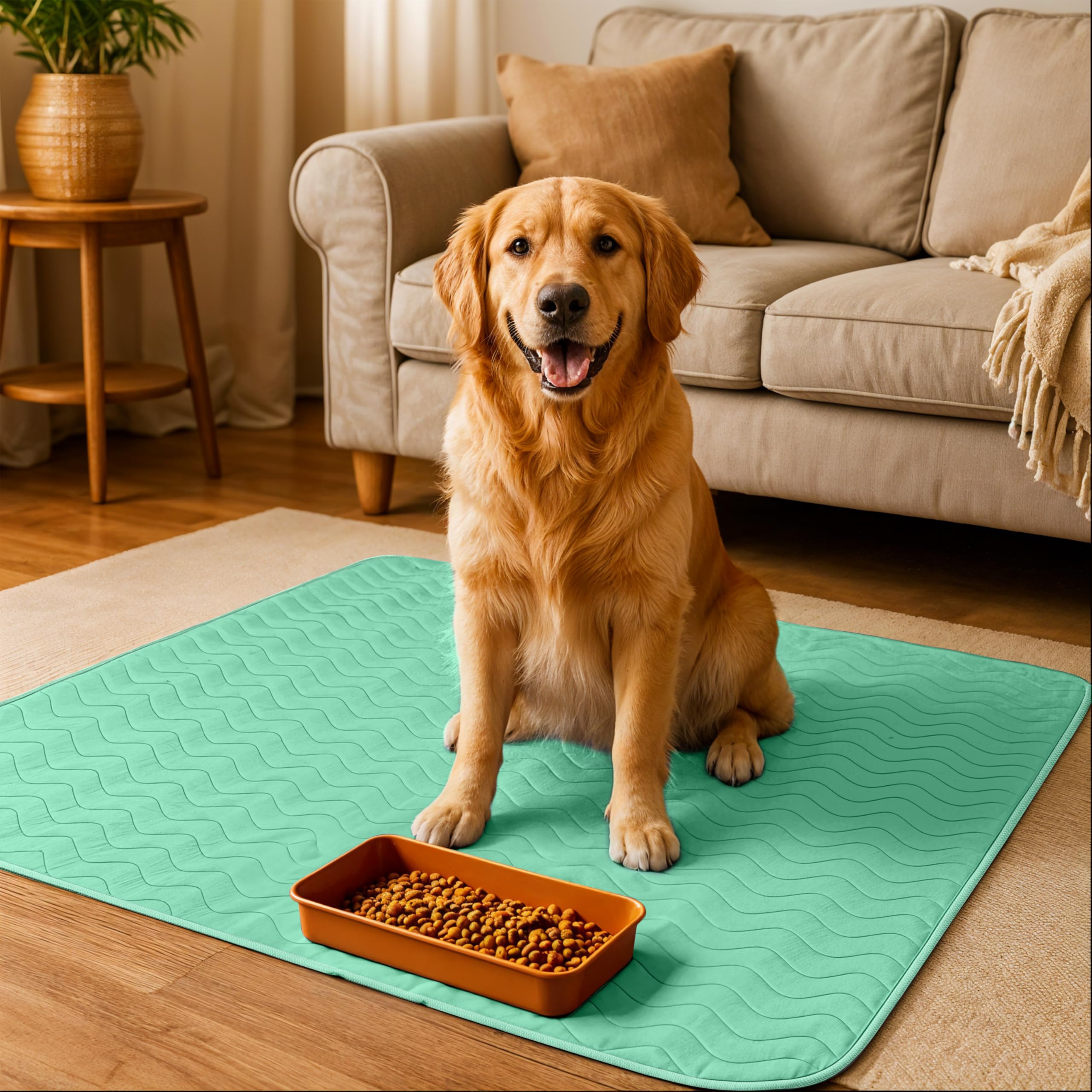 Pad on sofa demonstrates couch protection with Utopia Bedding pad.