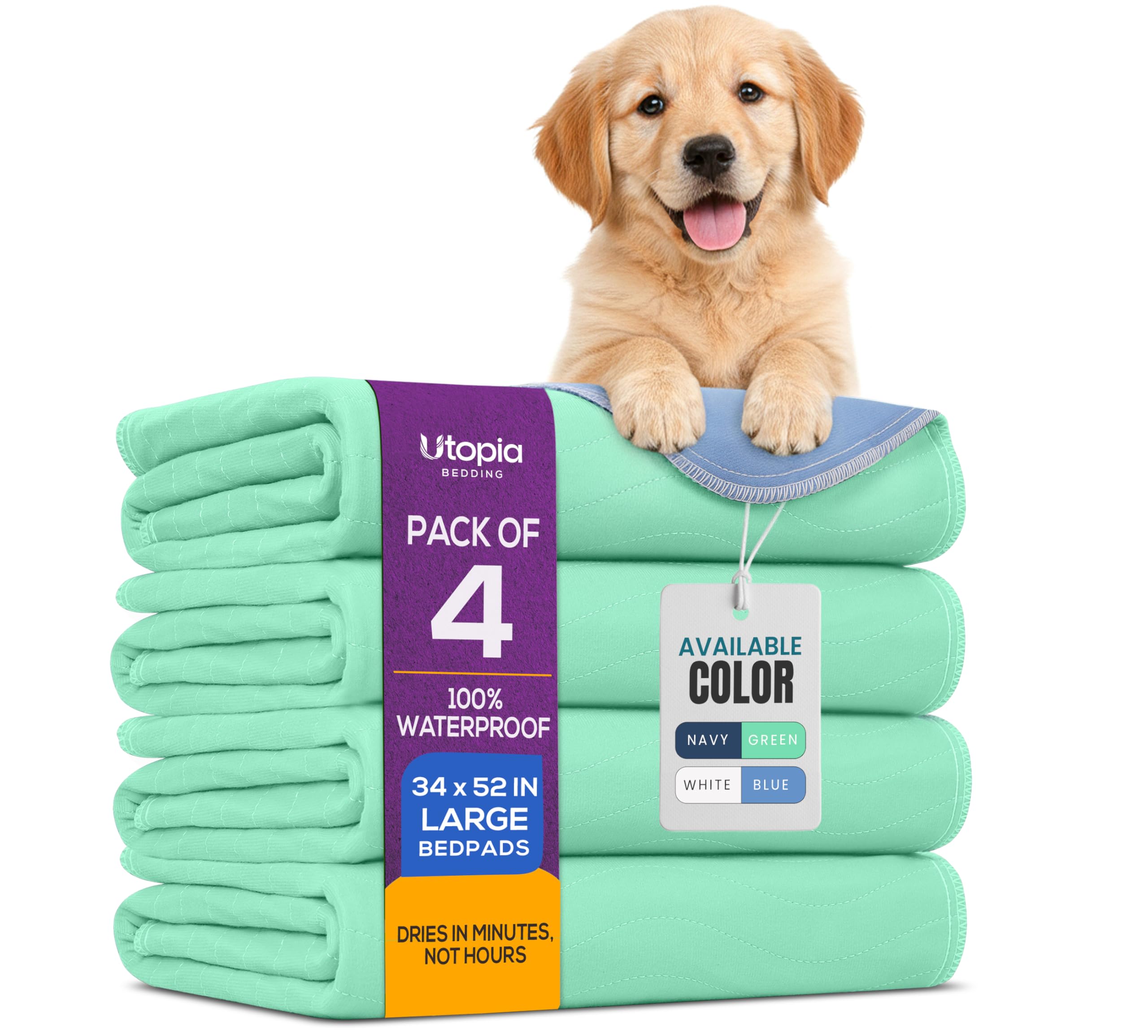 Utopia Bedding washable pee pad for dogs, 34x52 inches, large coverage for pets and caregivers.