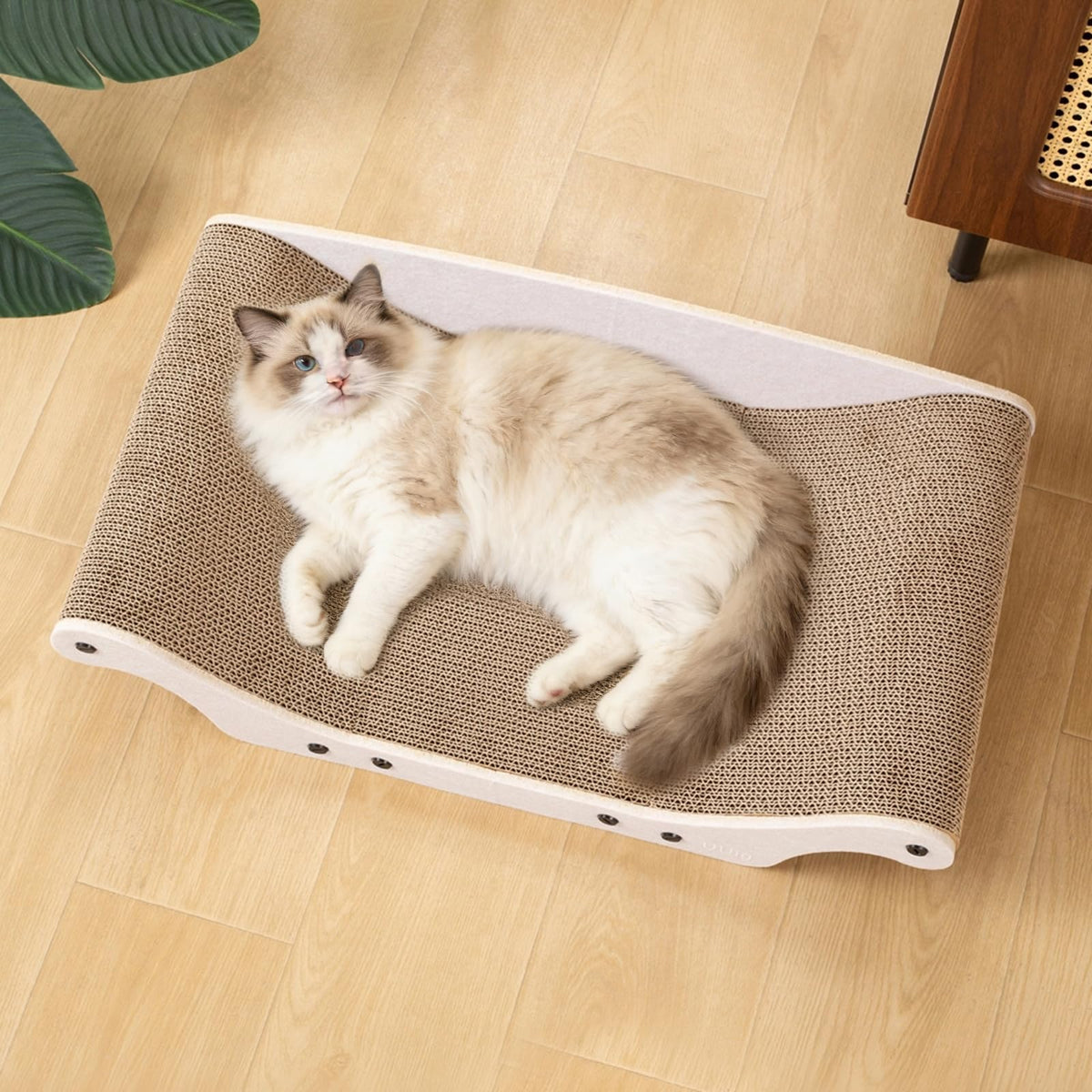 UUig cat scratcher bed assembly shown in three quick steps for easy setup.
