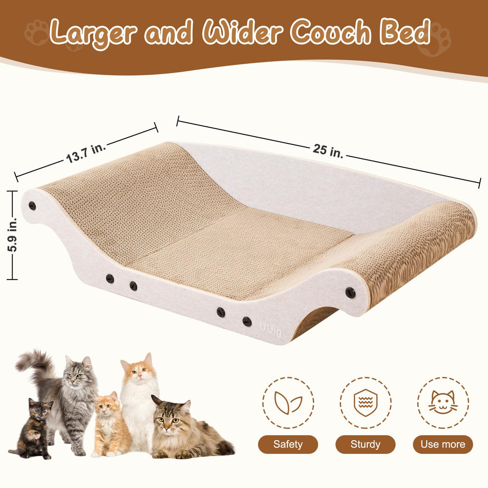 UUig spacious lounge surface invites cats to stretch and relax.