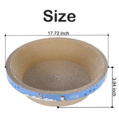 UUig cat-scratcher-large-cardboard-bowl demonstrates ergonomic design that supports stretching and relaxation.