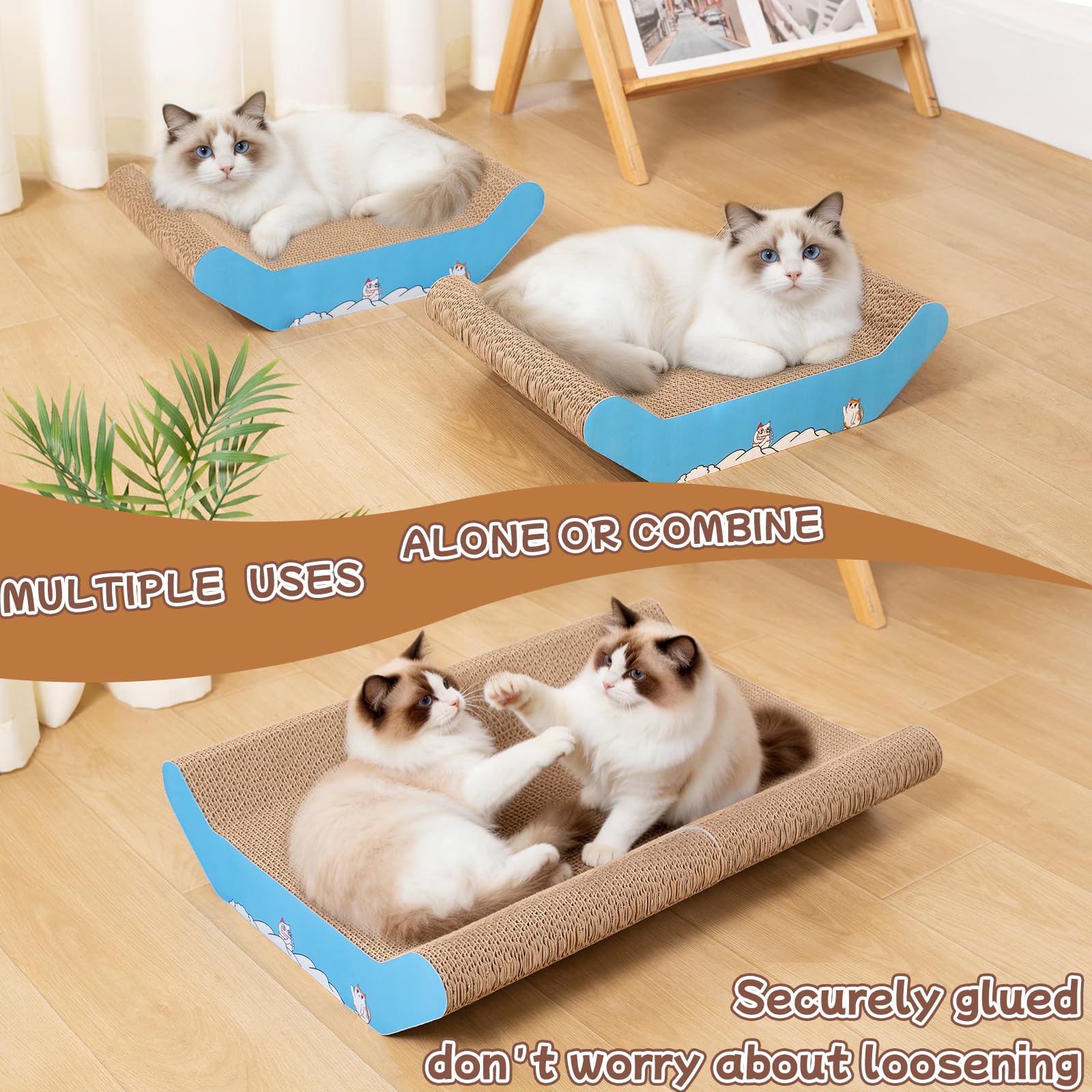 UUig durable thick cardboard highlights sturdy scratching surface.