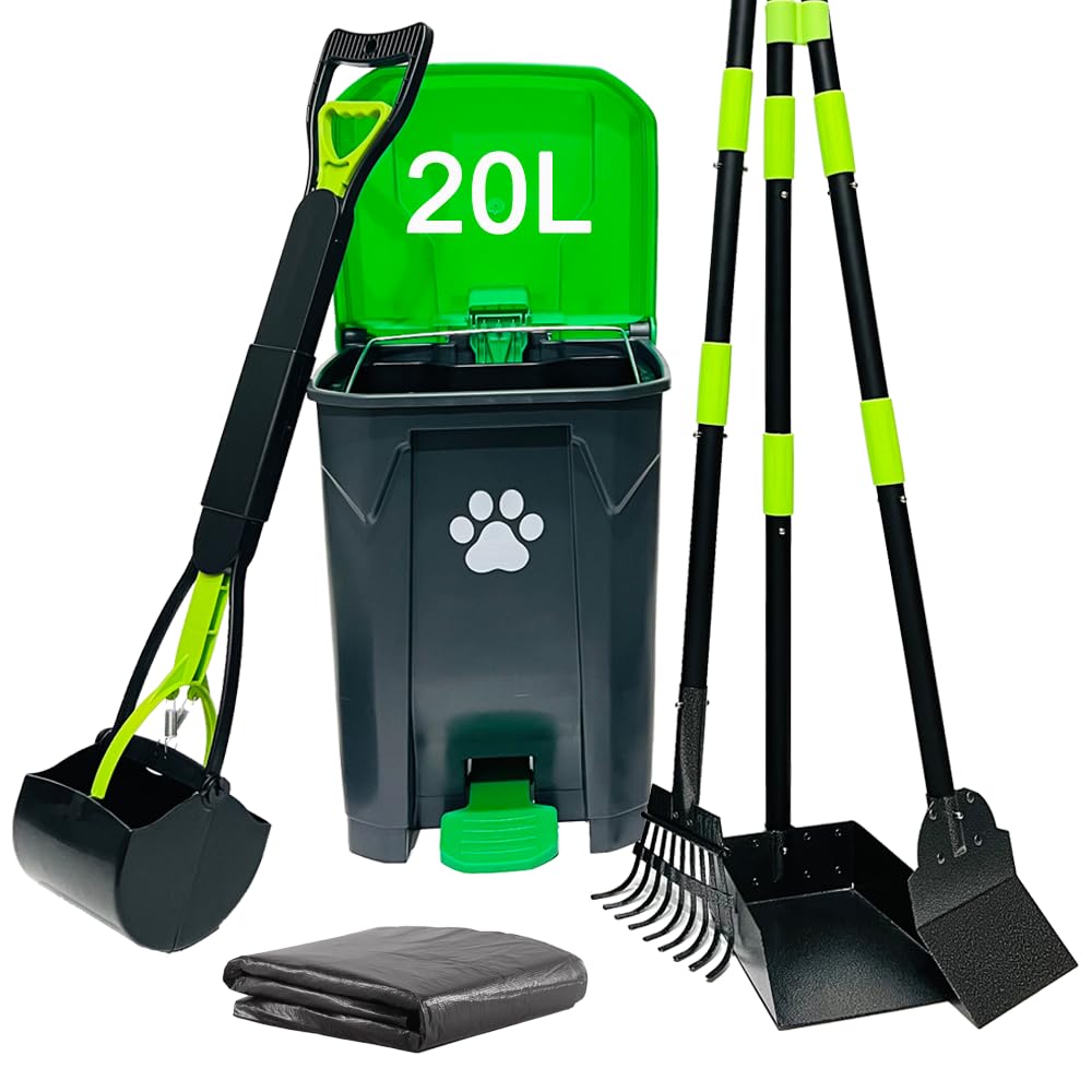UUIXXYG 20L outdoor trash can with lid for odor control on porches.