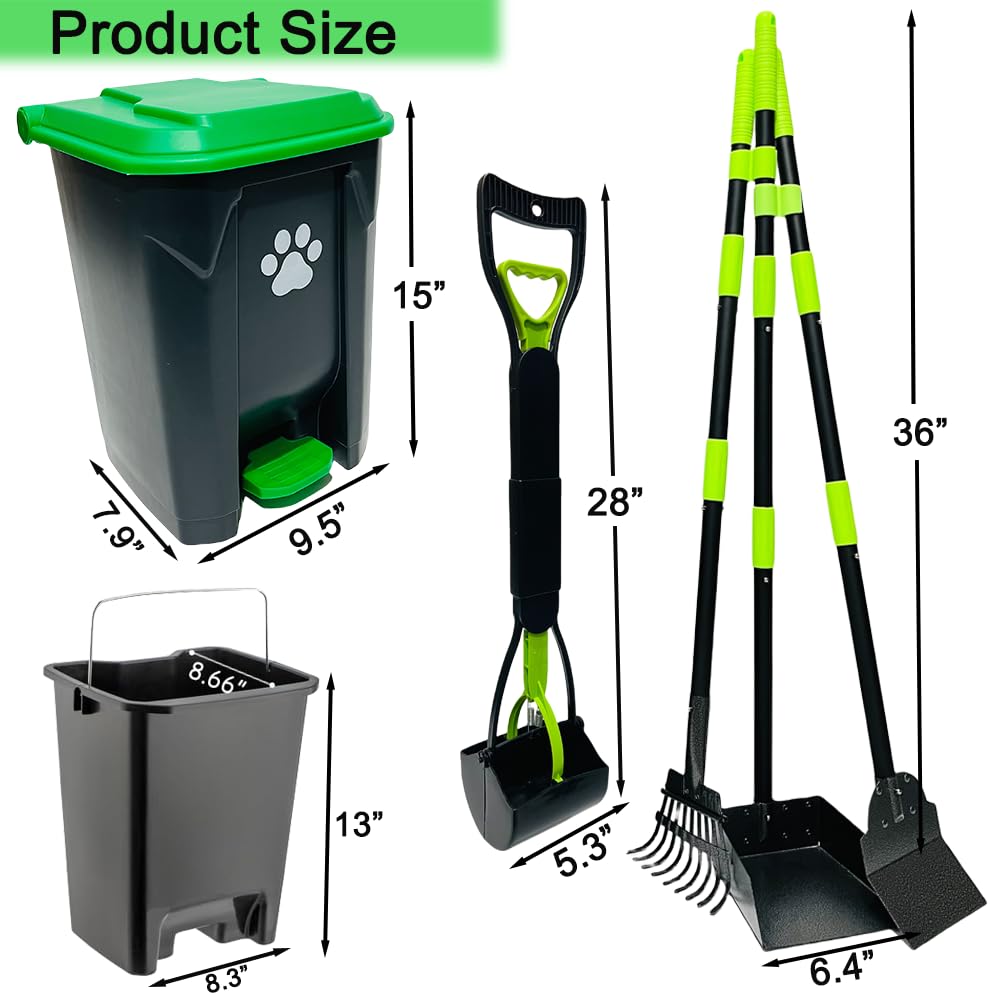 UUIXXYG 38-inch long pooper scooper eases bending and backs.