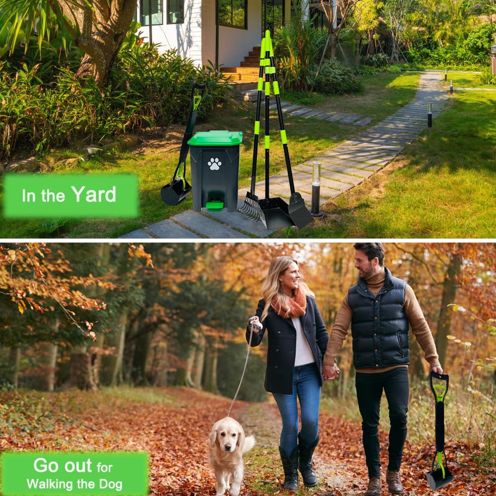 UUIXXYG metal rake-tray-shovel set supports quick yard cleanup.
