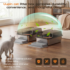 Uupin XL angled-entry design reduces litter scatter during exits.
