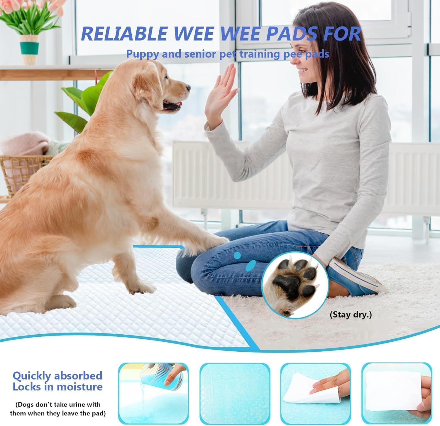 UYDJKLS pads for dogs, cats, and rabbits during potty training.