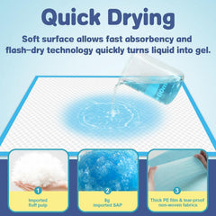 UYDJKLS XXXXL pads with leak-proof borders protect floors and carpets.