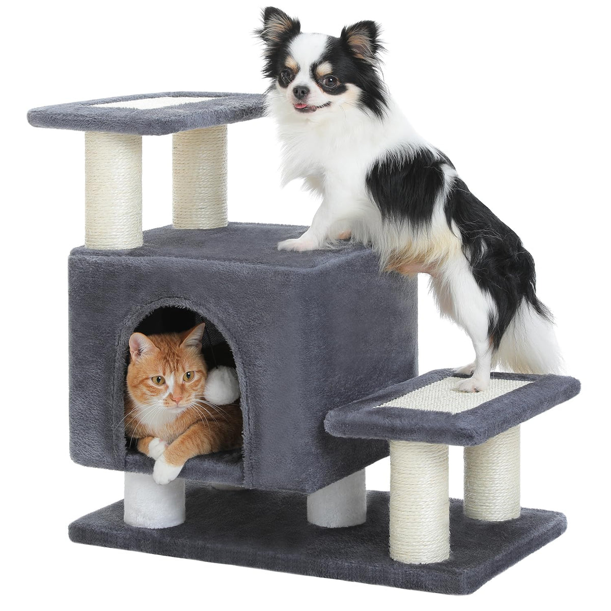 UYMI 3-in-1 dog stairs with condo and ball for climbing and resting.