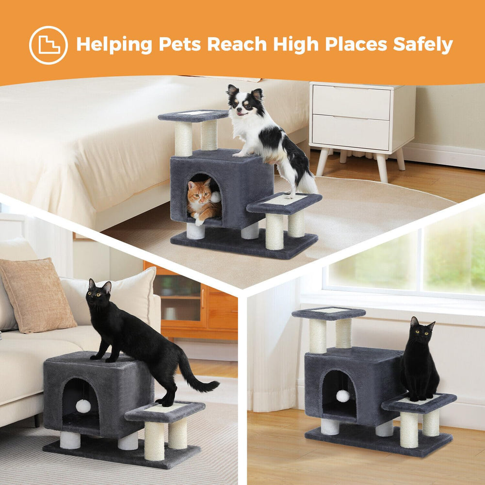 UYMI 3-in-1 sisal-covered steps support natural scratching.