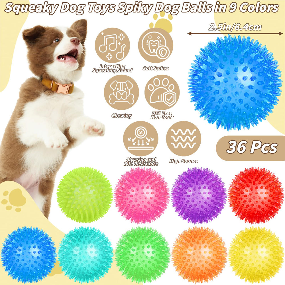 UZLU spiky surface dog ball offers textured chewing for gum massage.