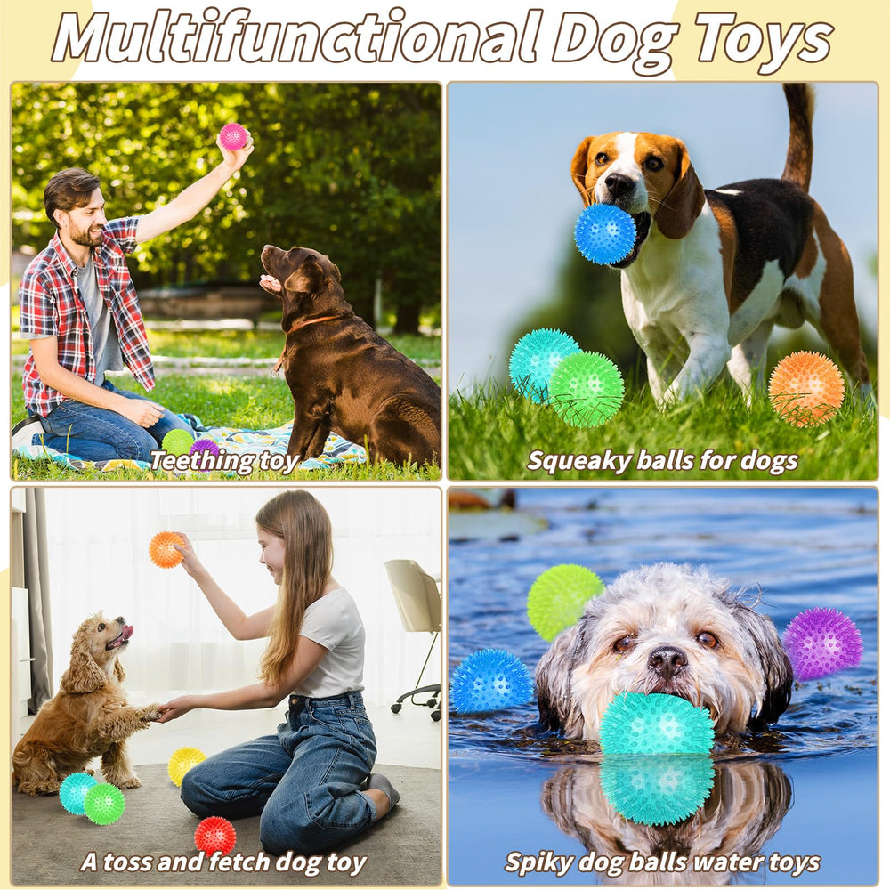 UZLU teething squeaky ball massages gums while entertaining dogs.