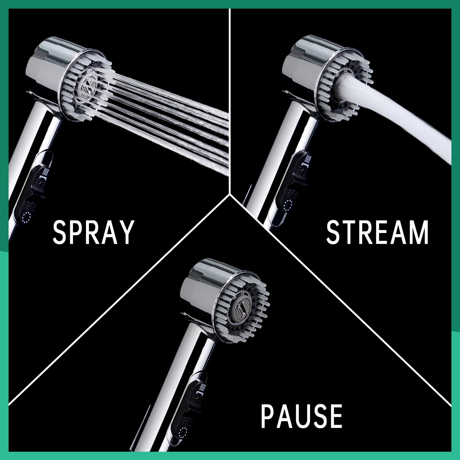 V-Frankness 100-inch hose provides reach for comfortable pet baths.