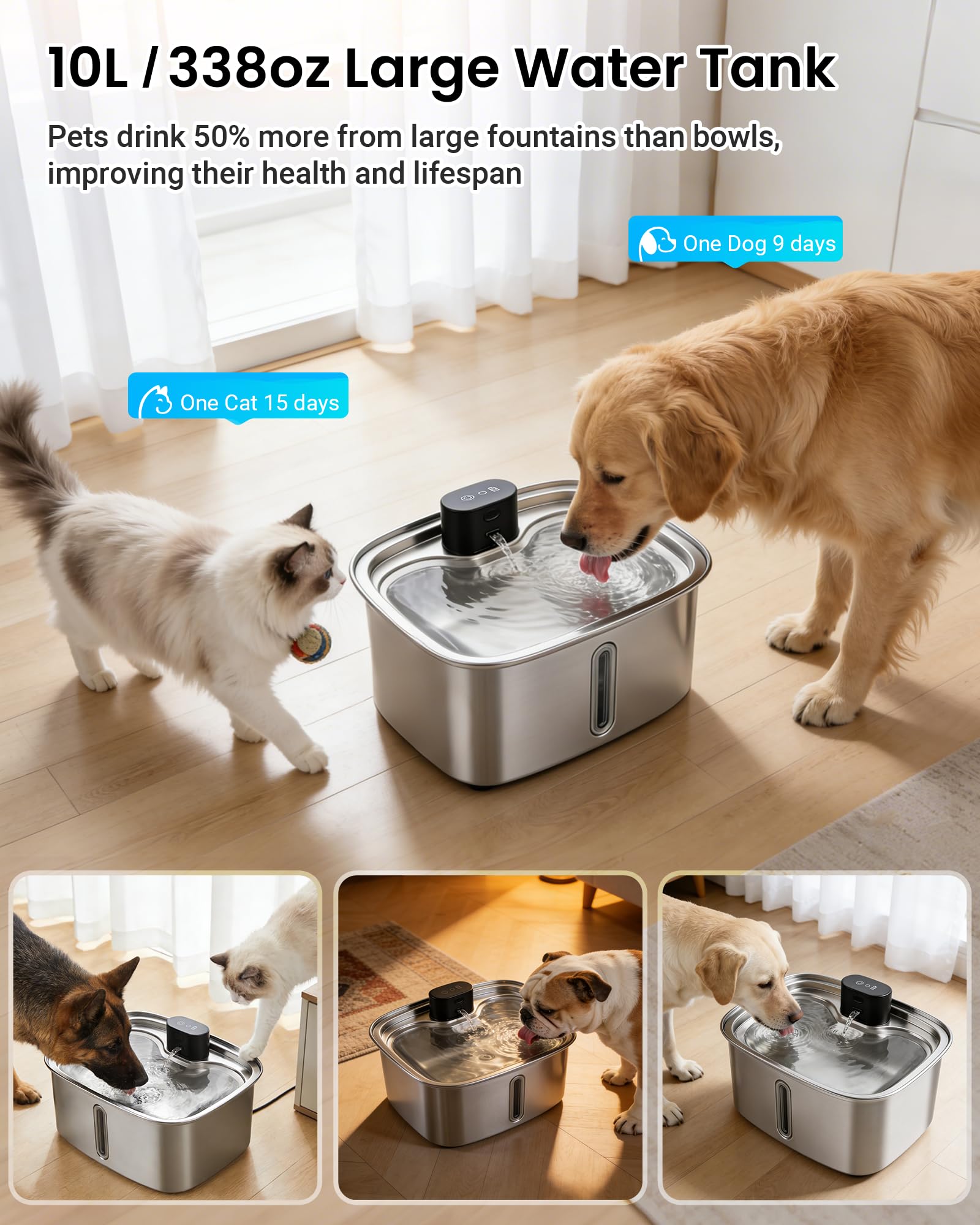 Vacqueen five-filter set delivers fresher tasting water for your pets.