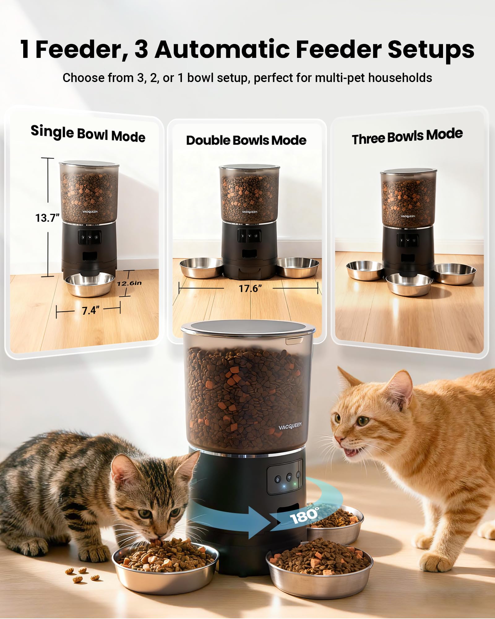 Vacqueen anti-jam system ensures smooth feeding with fewer clogs.