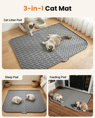 Groove stripes trap litter as cats exit the box