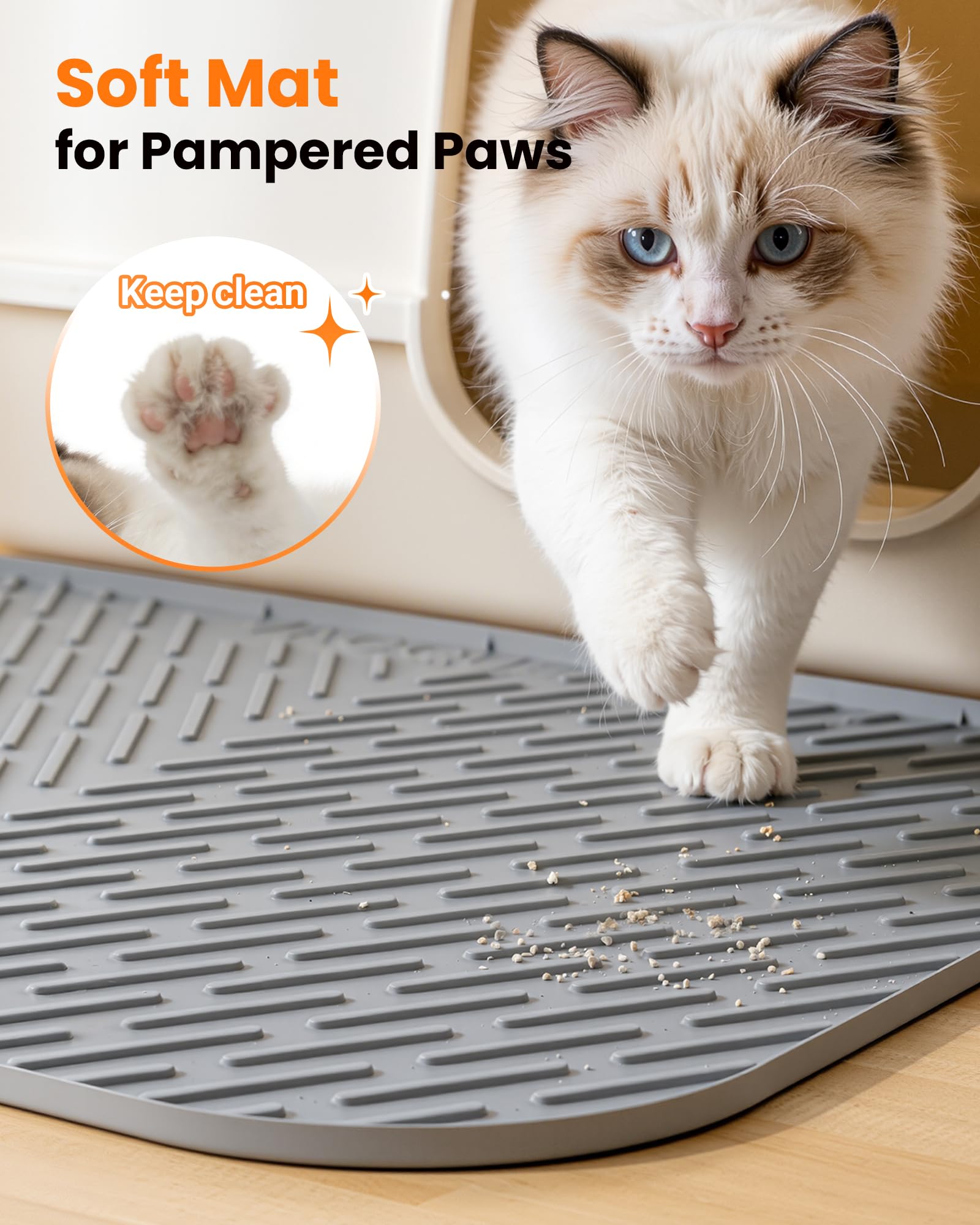 Anti-slip bottom keeps the mat in place on wooden or tiled floors