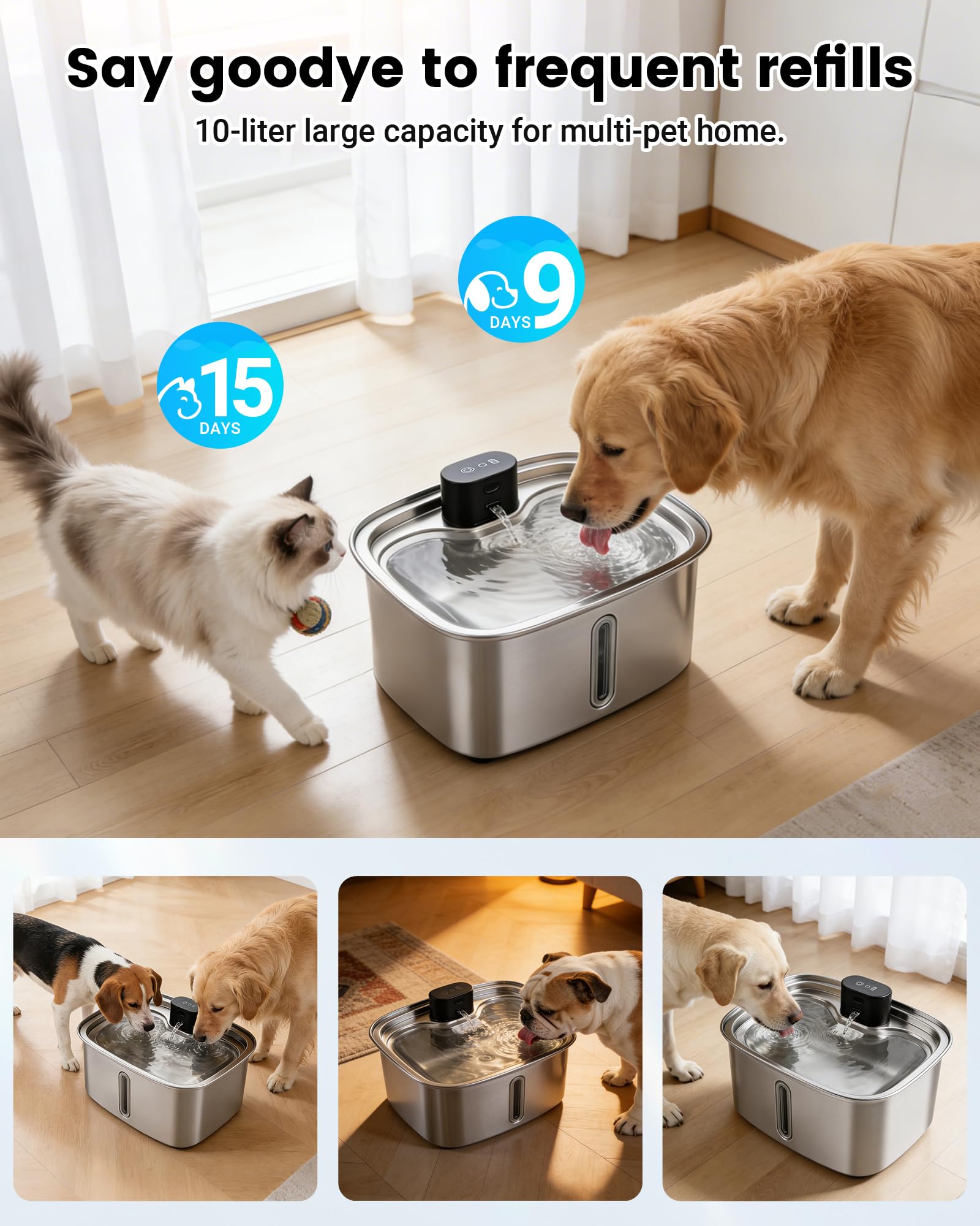 Vacqueen stainless steel bowl for a durable, easy-clean design