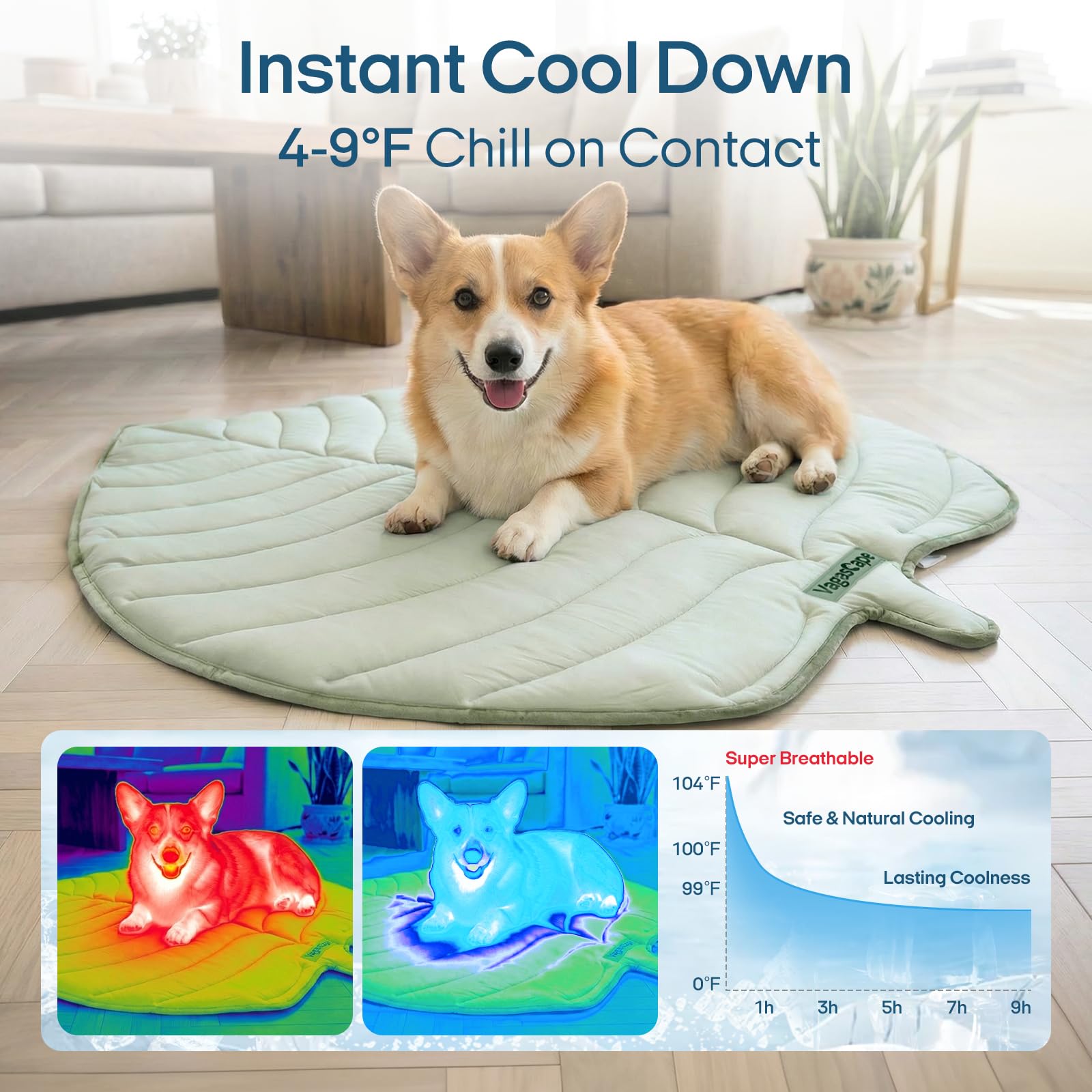 Vagascape Dog Cooling Mat in foldable design enables easy storage and portability.
