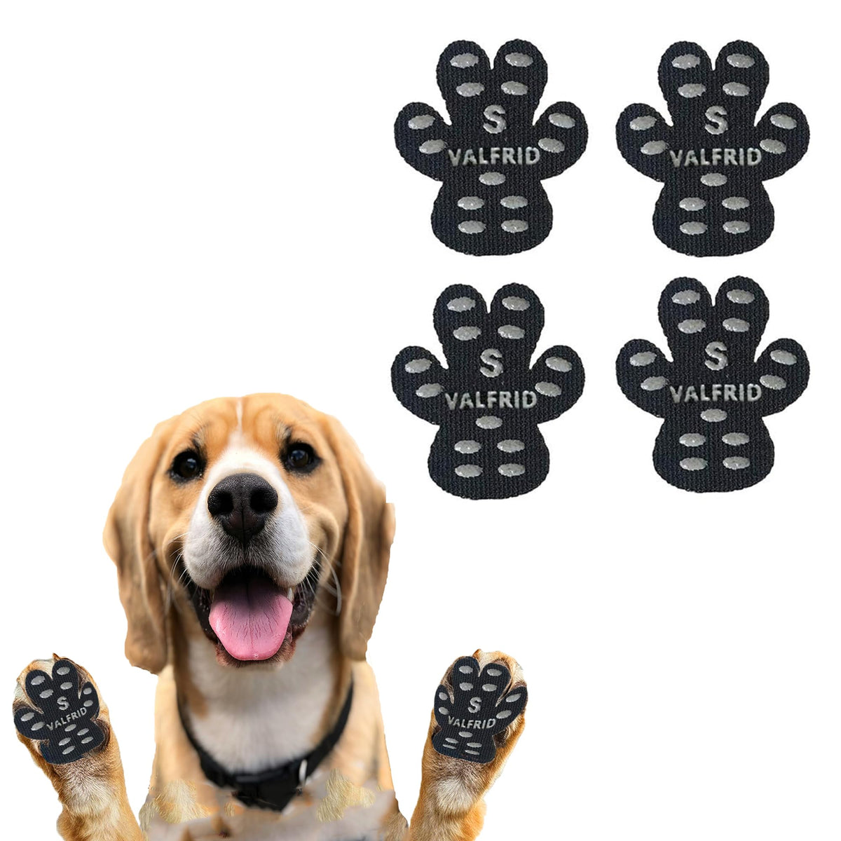 VALFRID dog paw protector pad on hardwood floor reducing slips for dogs