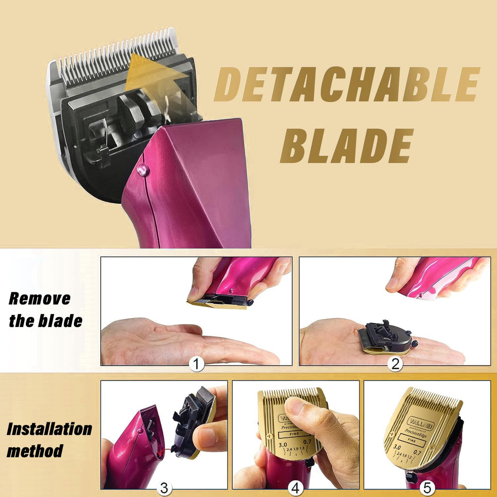 VALLNEI cool-running clipper blade reduces overheating during long sessions.
