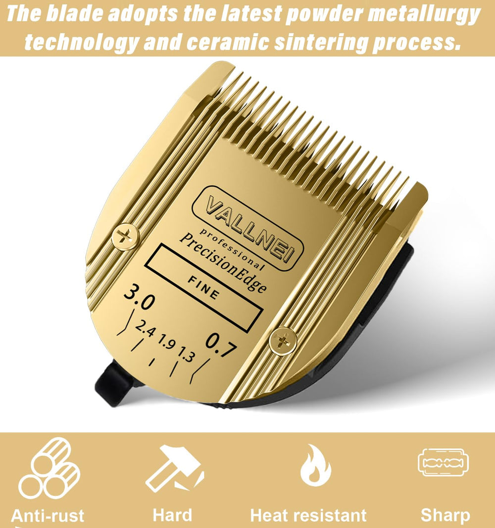 VALLNEI detachable clipper blade enabling quick size changes during grooming.