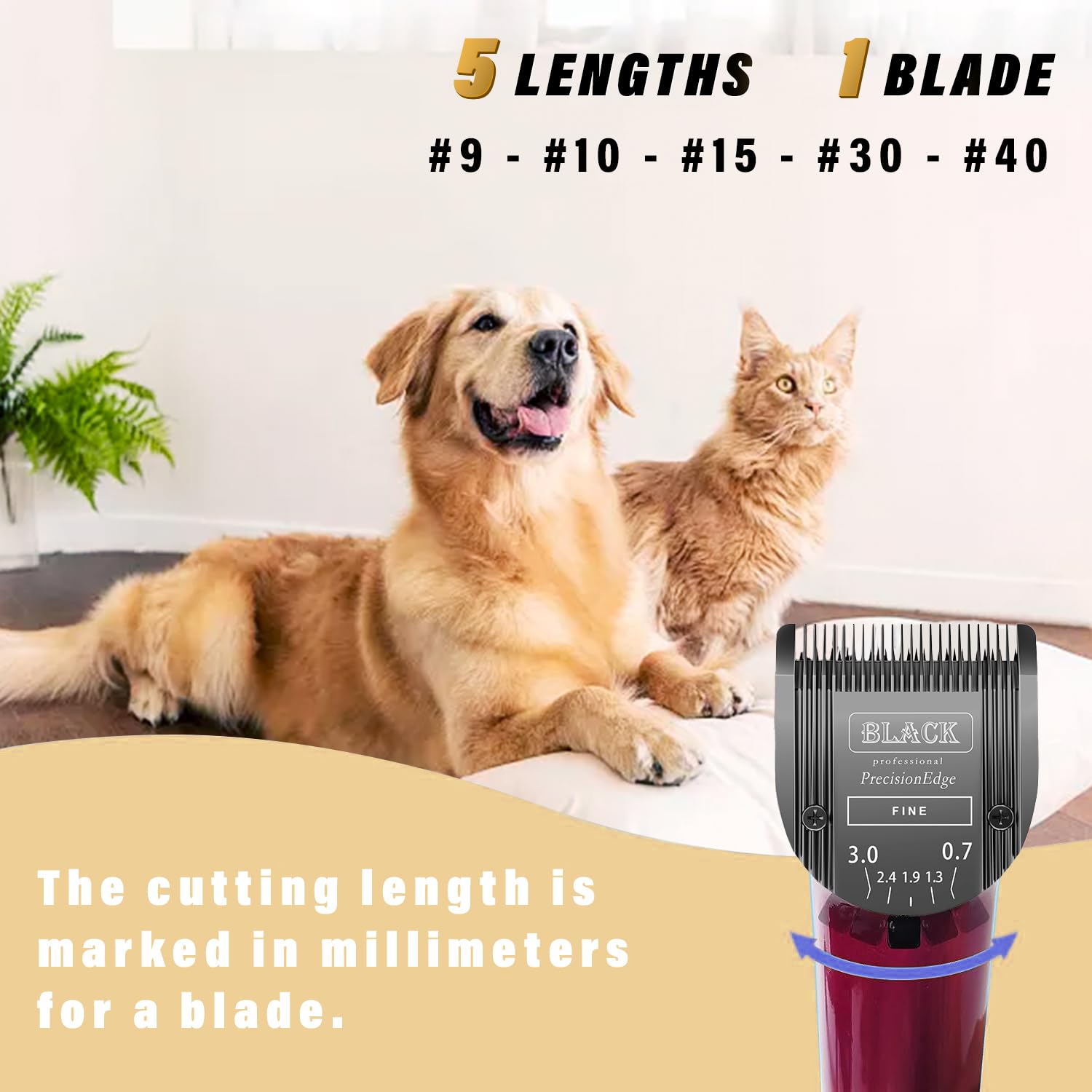 VALLNEI detachable quick-release blade for easy cleaning between pets.