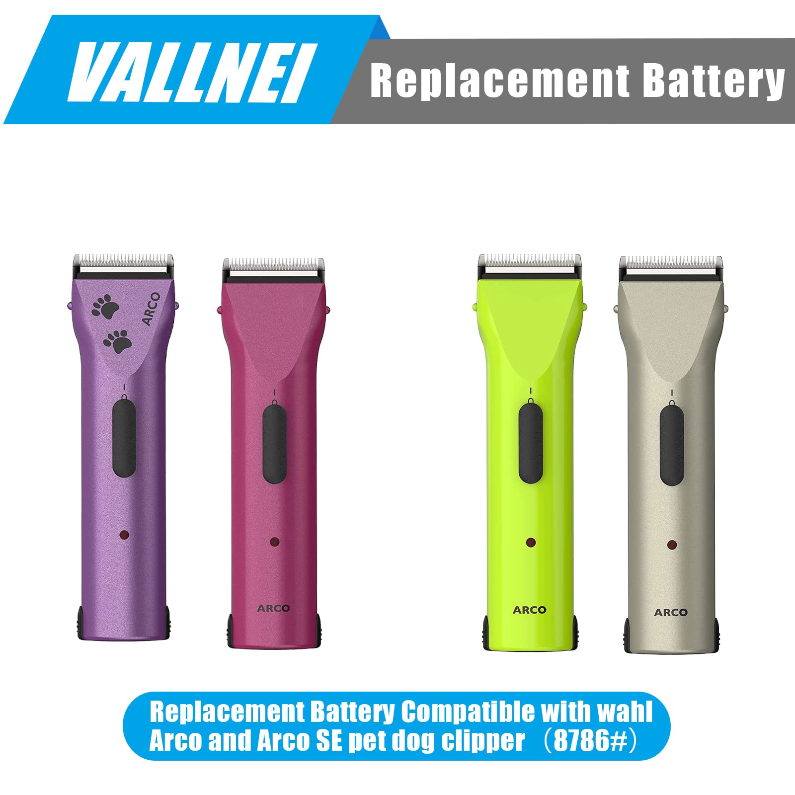 VALLNEI NiMH rechargeable 2100mAh pack powers reliable grooming sessions.