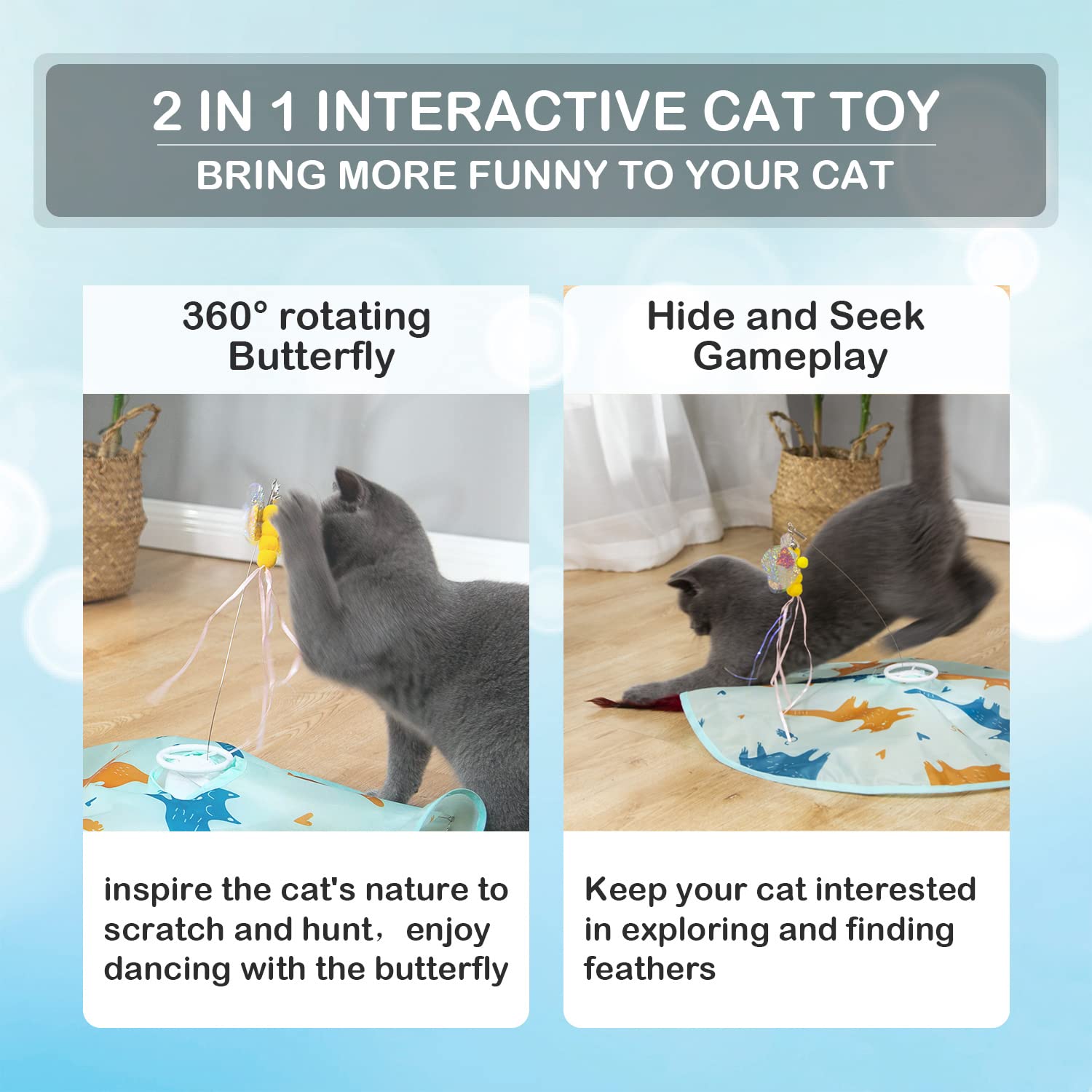 Valonii feather-wand game invites kittens to chase and explore.