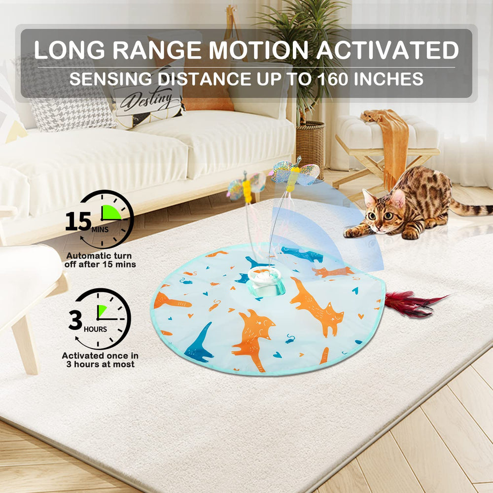 Valonii motion-sensor-activated mode starts play when your cat moves.