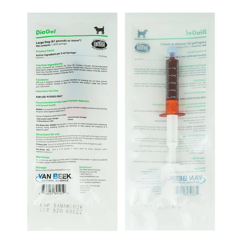 Van Beek Natural Science DiaGel large dogs bottle pour enables quick administration