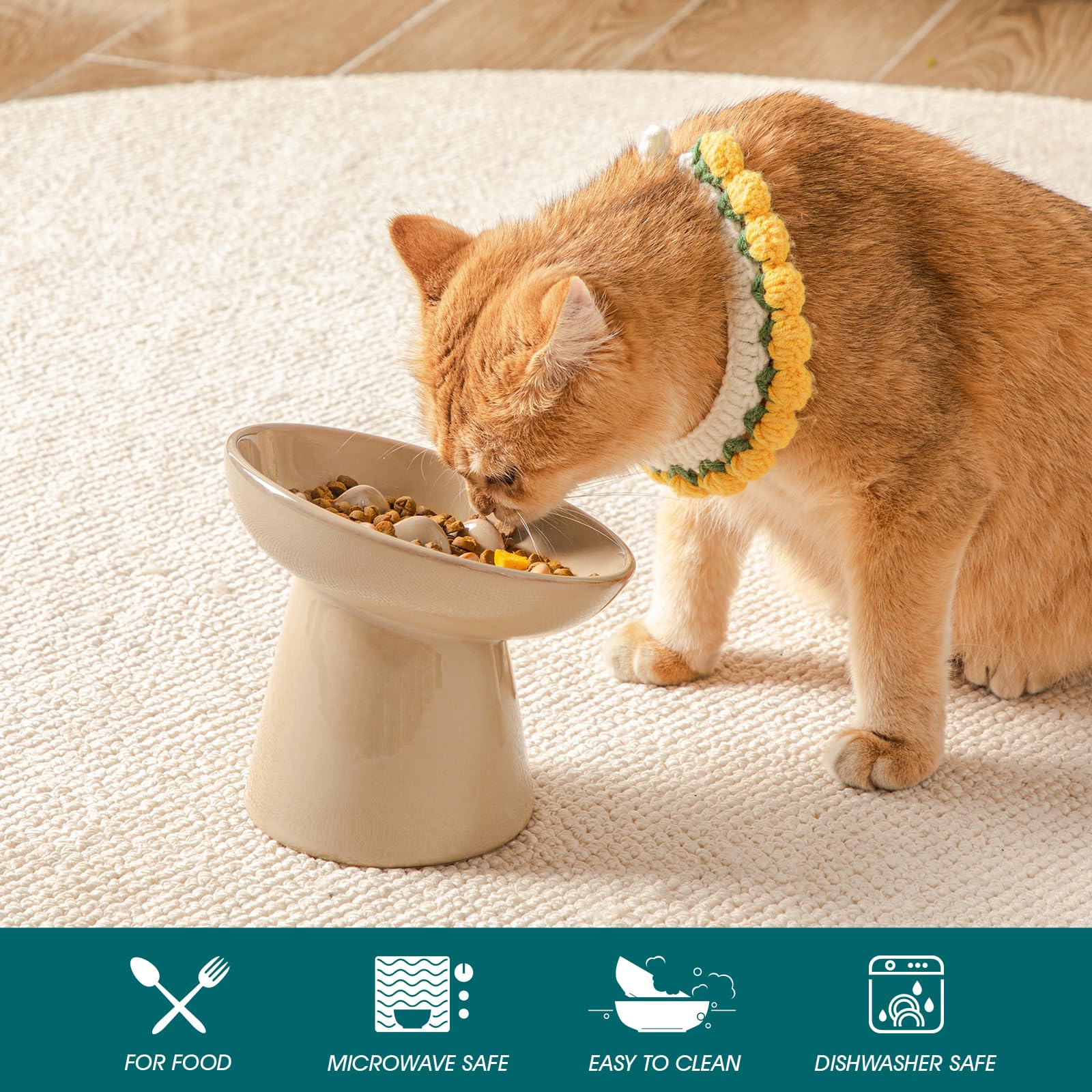 Vancasso anti-slip base keeps the bowl stable during enthusiastic feeding