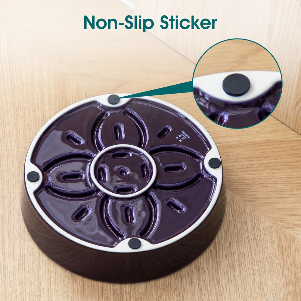 Glazed ceramic surface resists stains and odors for easy cleaning