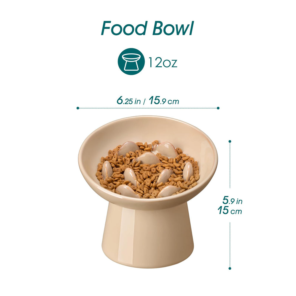 Vancasso elevated 6.25 inch cat bowl supports comfortable posture during meals