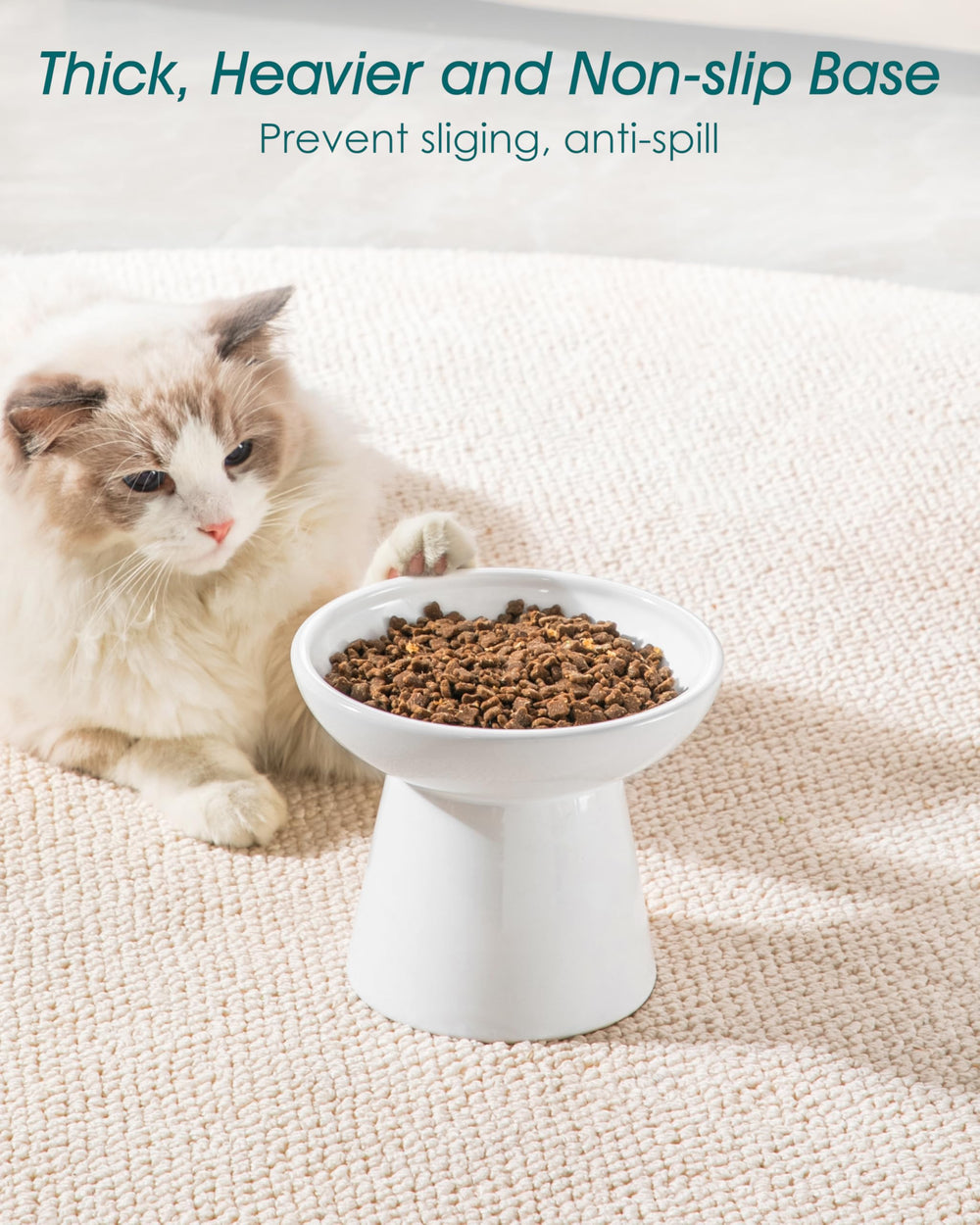 Vancasso sturdy ceramic base helps minimize spills during meals.