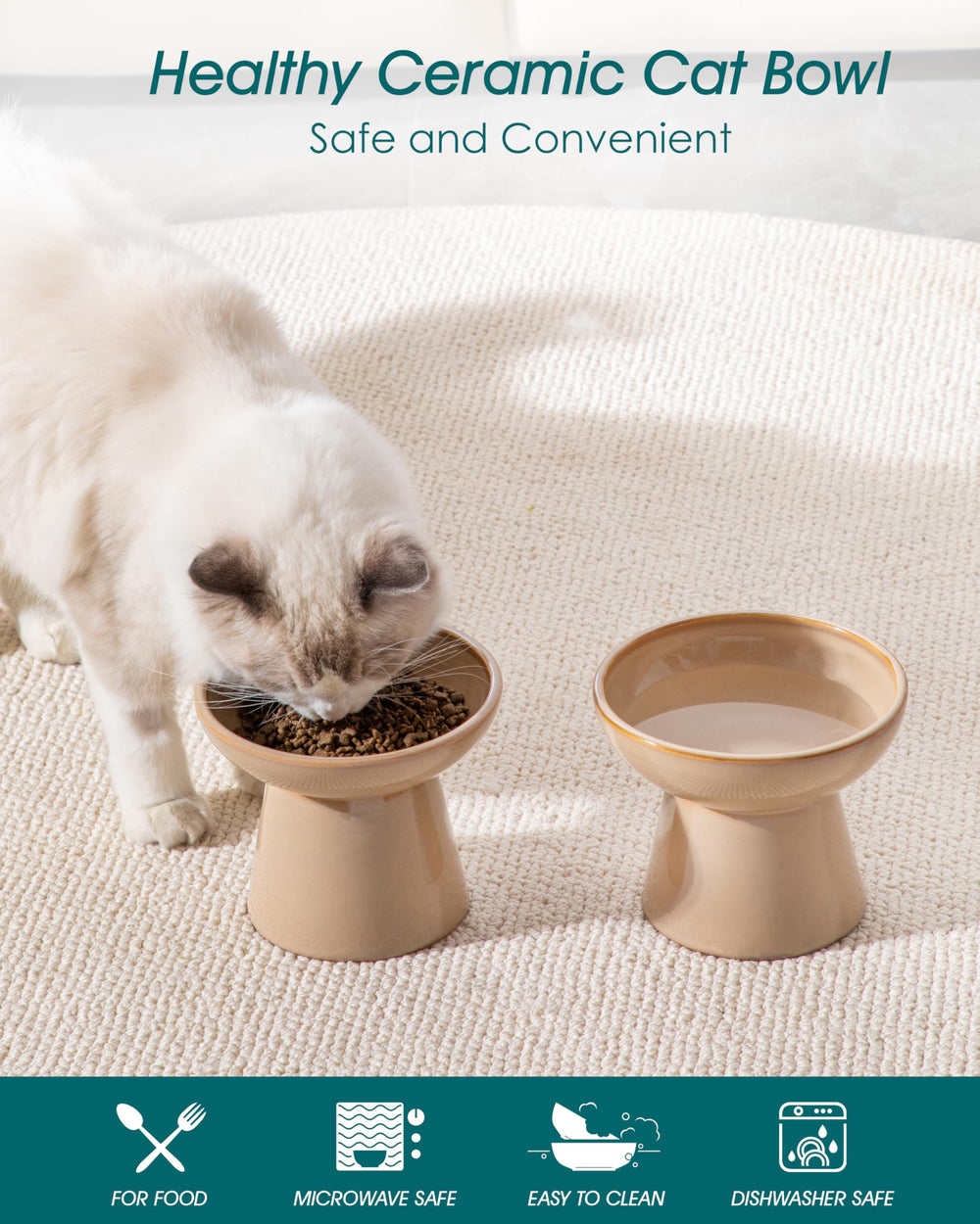 Vancasso water bowl deeper design encourages steady hydration during daily routines.