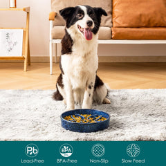 Vancasso large breed ceramic bowl offers anti slip stability for enthusiastic eaters.