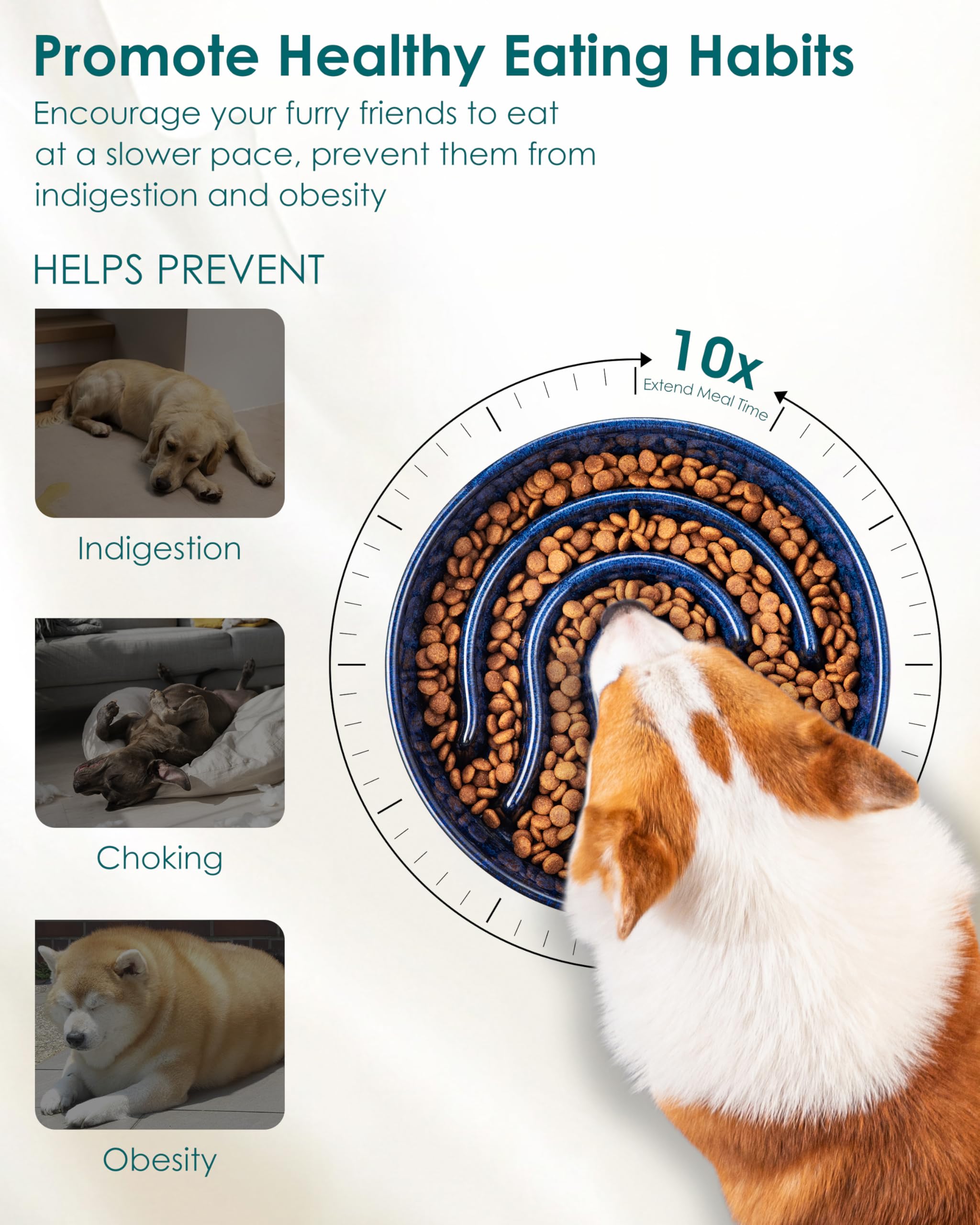 Vancasso puzzle-mealtime-dog-bowl engages dogs with a stimulating layout.