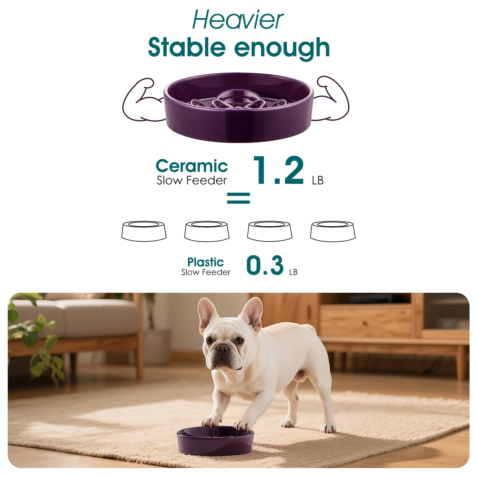 Vancasso slow-feeder-bowl dark-purple stylish option for compact bowls