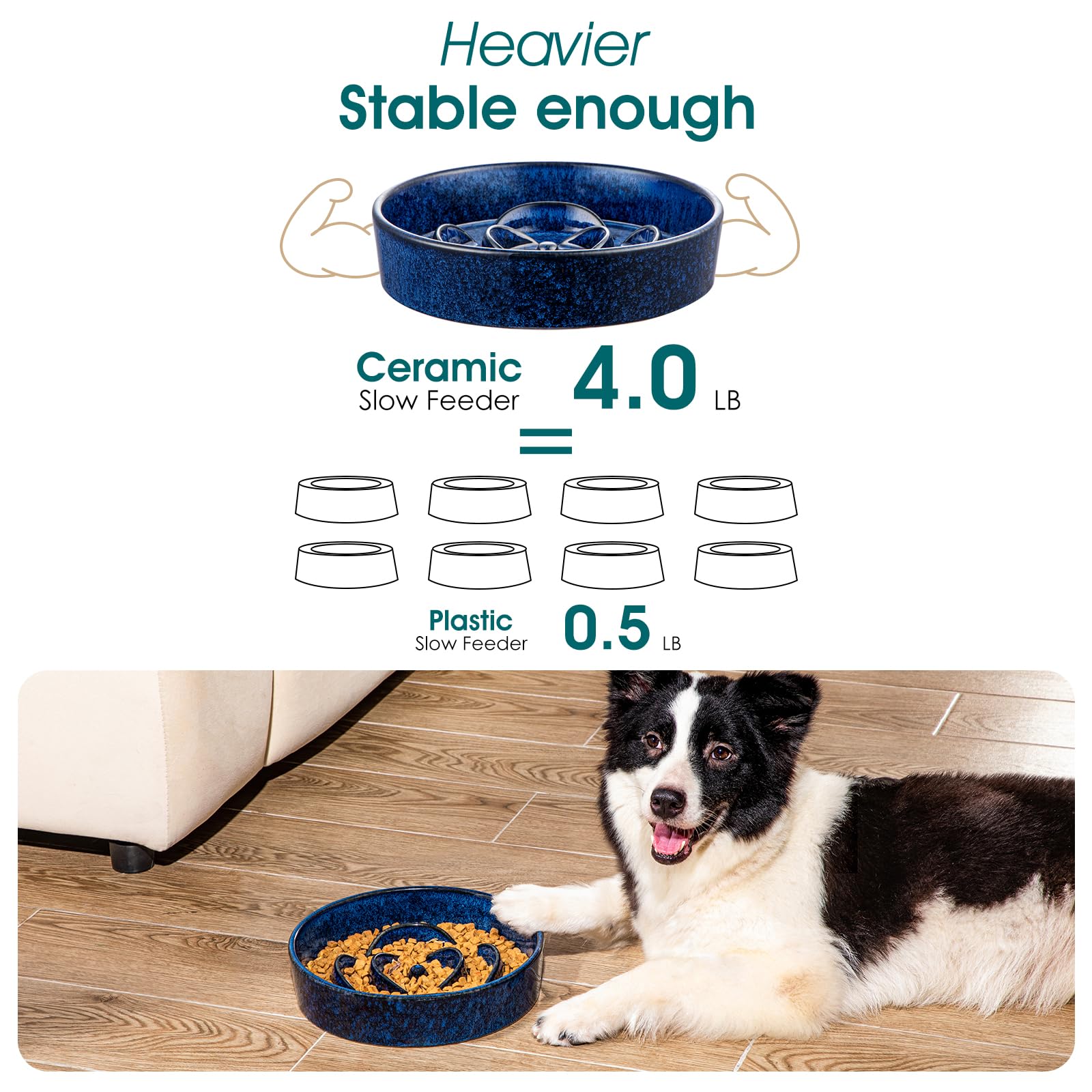 Durable ceramic construction of the Vancasso bowl resists chips