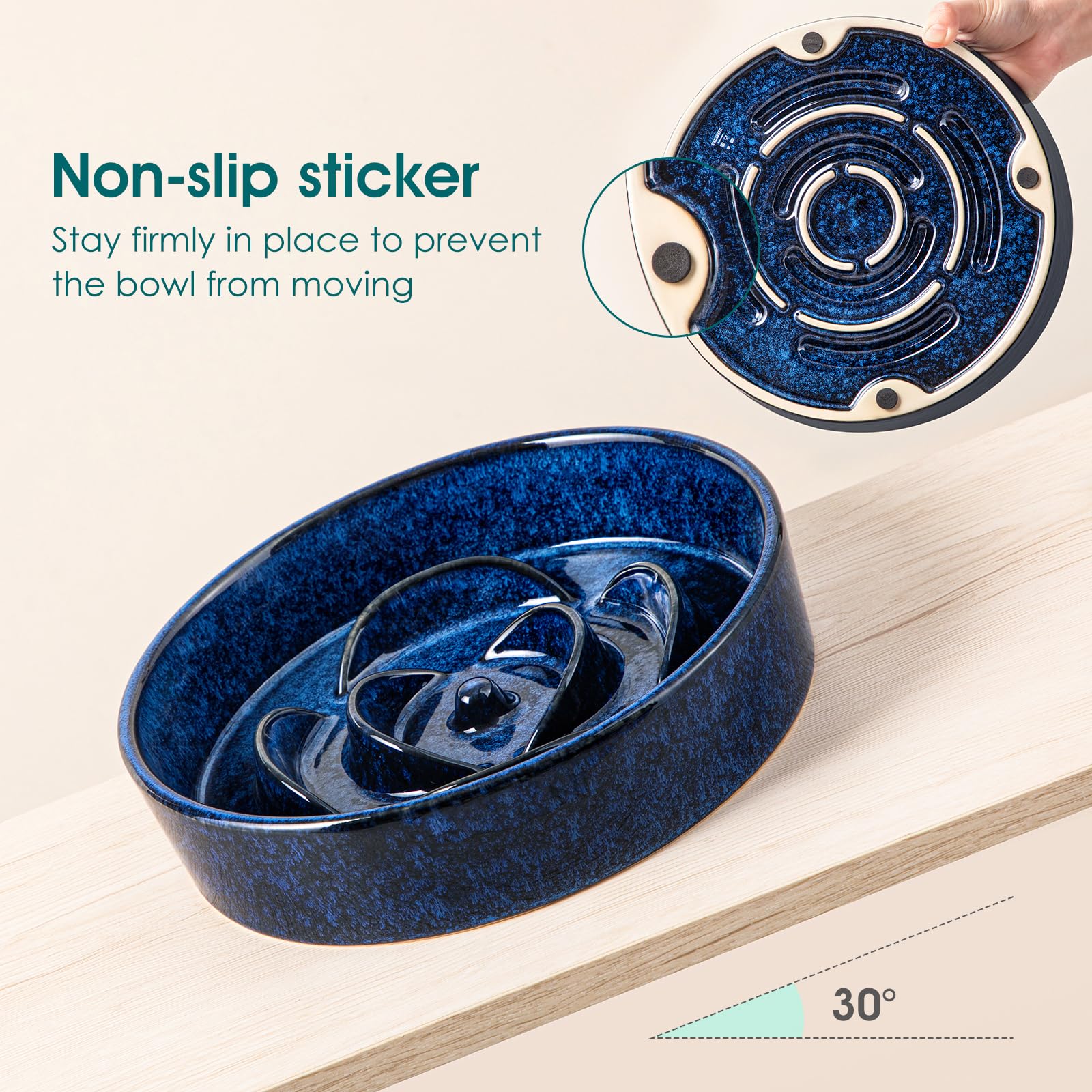 Large-breed friendly Vancasso slow feeder bowl ready for daily use