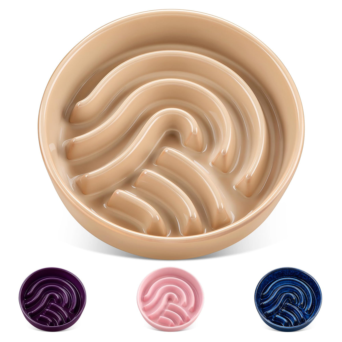Vancasso slow feeder bowl with maze design promotes careful eating and mental engagement.