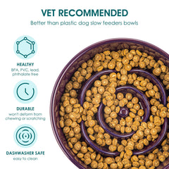 Vancasso slow-feeder-bowl non-slip-base keeps the bowl steady