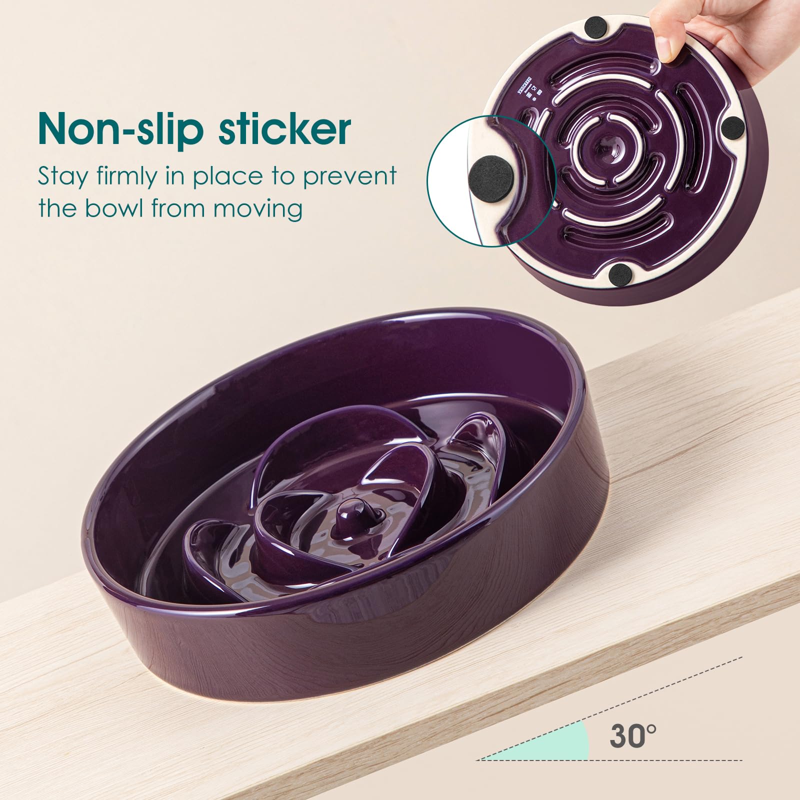 Vancasso slow-feeder-bowl small-dog-cat ideal for Chihuahuas and Pomeranians